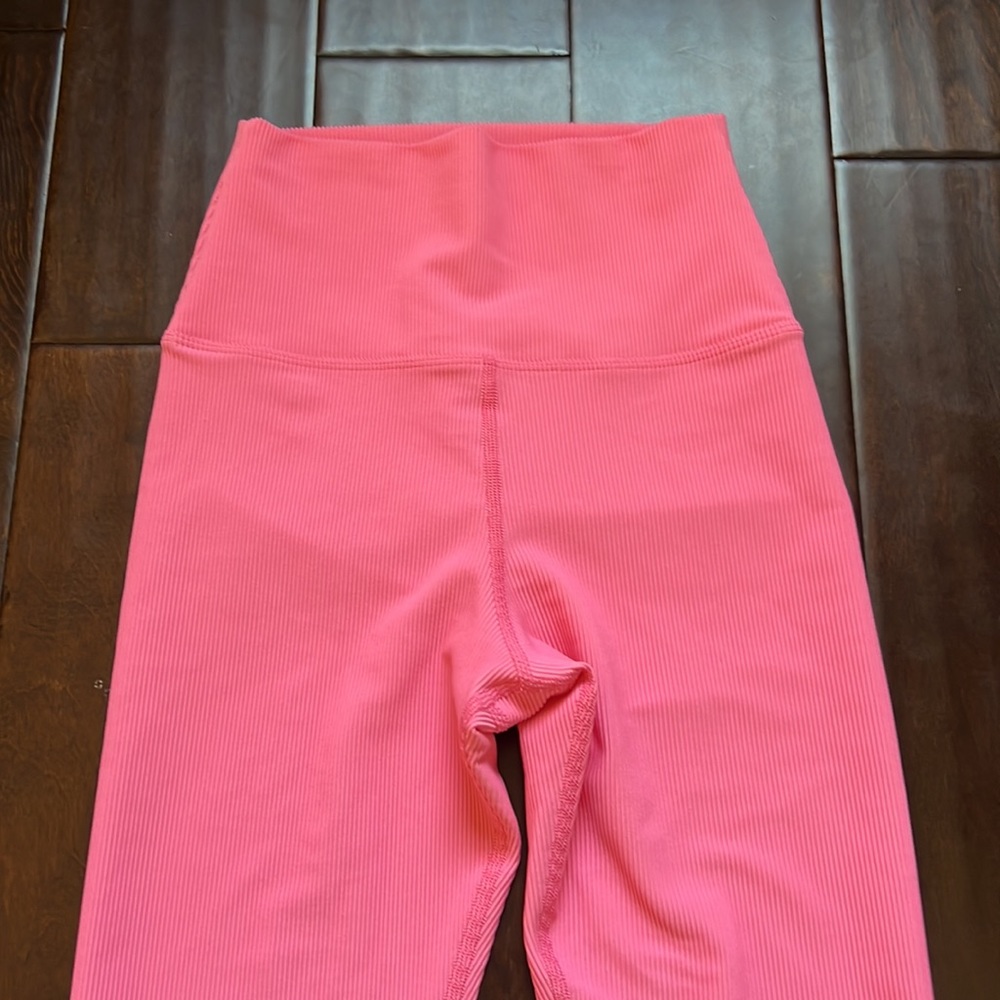 LoveShackFancy x Beach Riot Pink Ribbed Leggings - Picture 2 of 3